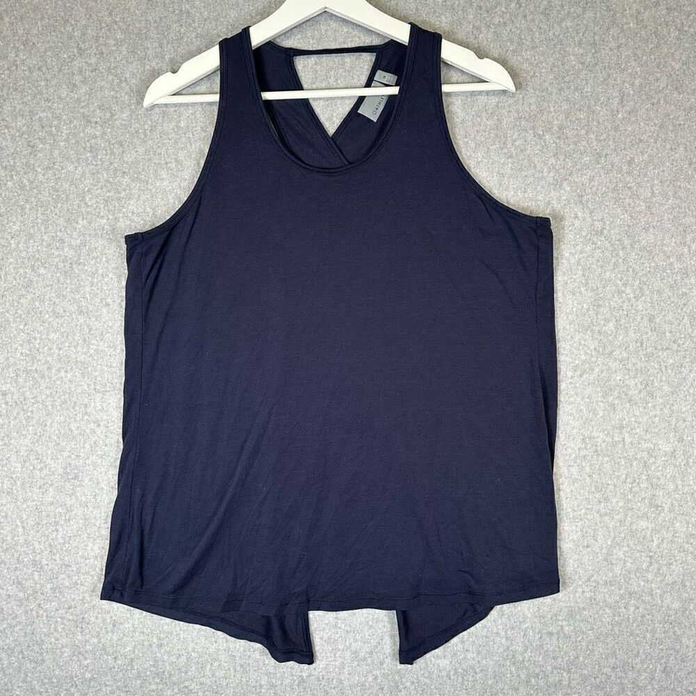 Athleta Women’s Size Medium Split Back Activewear Tank Top Navy Blue Relaxed